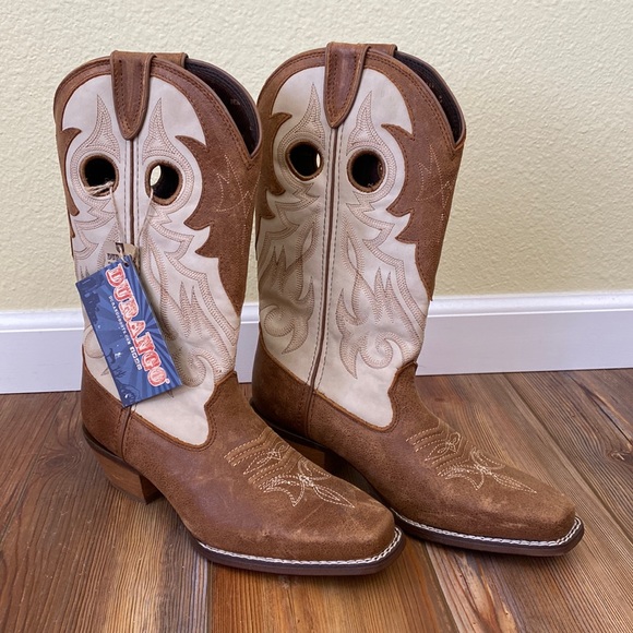 Durango Shoes - Durango Crush Tan & Cream New Cowboy Boots
